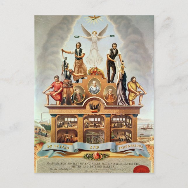 Handelsemblem i det samverkande samhället vykort (Framsida)