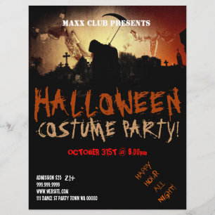 Händelsemeddelande för mörk Halloween fest Reklamblad