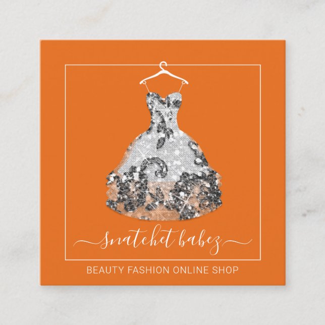 Händelsemeddelandeadress QR-Logotyp för mode Styli Fyrkantigt Visitkort (Framsida)