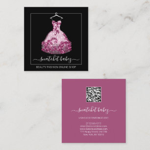 Händelsemeddelandeadressen QR-kod i mode Logotyp Fyrkantigt Visitkort