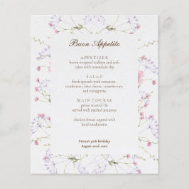 Händelsemeny för känslig Wildblomkalligrafi-Cream