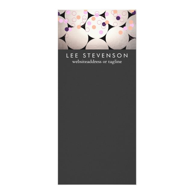 Händelsemeny för Snyggt Silver Circles Black Reklamkort (Framsidan)