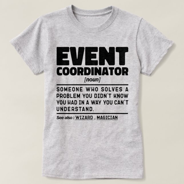 Händelsemoordinator - Coola för planering av Bröll T Shirt (Design framsida)