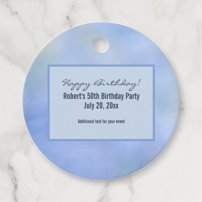 Händelsen Avslappnad Abstrakt Blue Gult Mönster Gåvor Etiketter (Framsida)