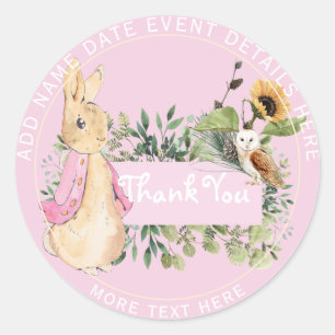 Händelsen Beatrix Vintage Rabbit Rosa Waistrock Gi Runt Klistermärke