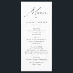 Händelsen Black and White Modern Classic Bröllop Meny<br><div class="desc">Elegant och modern,  svart och vit minimalistisk meny. Fullständig meny för anpassadet för bröllop eller händelsen.</div>