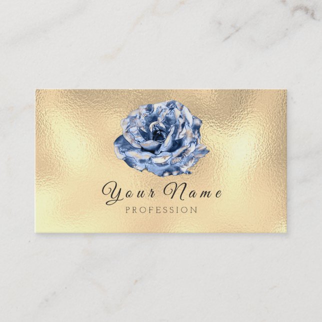 Händelsen Blue Ro Flower Metall Bloggare Stylist G Visitkort (Framsida)