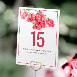 Händelsen Bougainvillea papper blomma röd rosa brö Bordsnummer