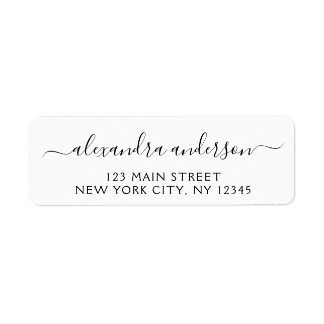 Händelsen Bröllop i Modern Elegant Script Typograp Returadress Etikett (Framsidan)