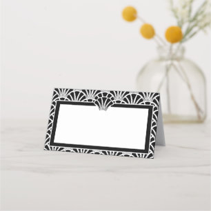 Händelsen elegant Black White Art Deco Bröllop Placeringskort