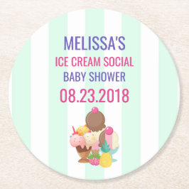 Händelsen Ice Cream Social Baby Shower Underlägg Papper Rund