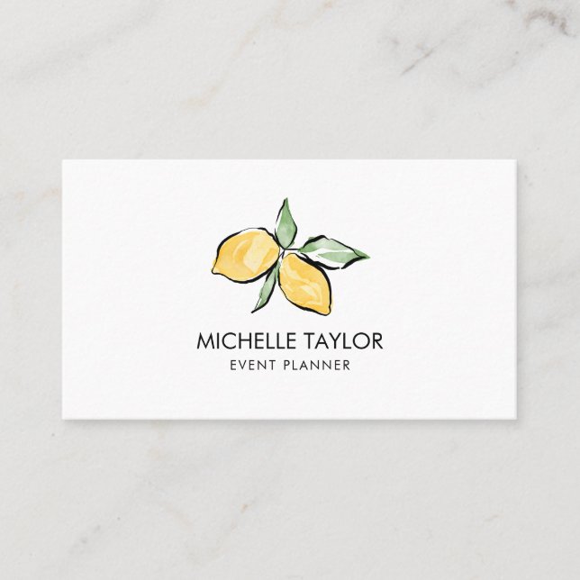 Händelsen Lemon Summer Tropical Citrus Modern Girl Visitkort (Framsida)