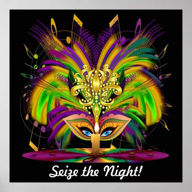 Händelsen Mardi Gras Carnival Händelse Visa anteck Poster (Framsidan)