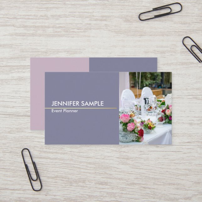 Händelsen Modern Elegant Harmonic Färg Visitkort (Fram/Back In Situ)