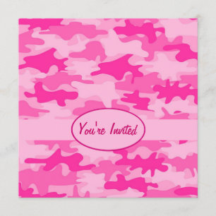 Händelsen Rosa och Fuchsia Camo Camouflage Party Inbjudningar