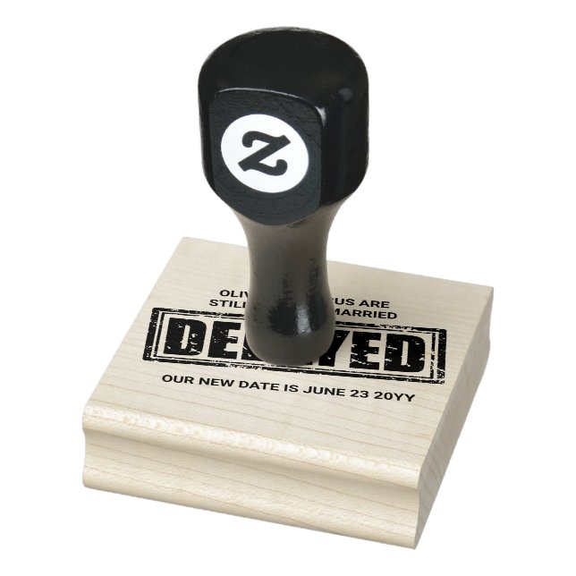 Händelsen Senad Bröllop med ditt nya datum Frimärk Stämpel (Stämpel)