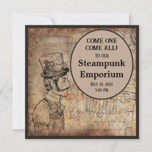 Händelsen Steampunk Inventor Top hat Personlig Inbjudningar