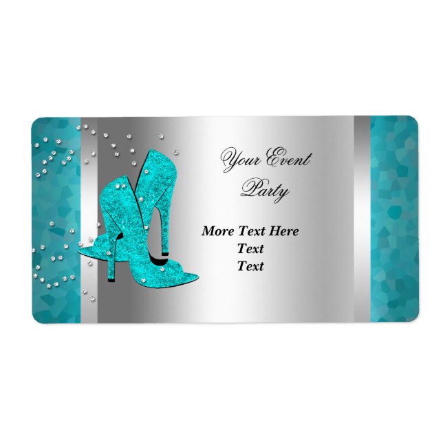 Händelsen Teal Blue High Heel Shoes Silver Fraktsedel (Framsidan)