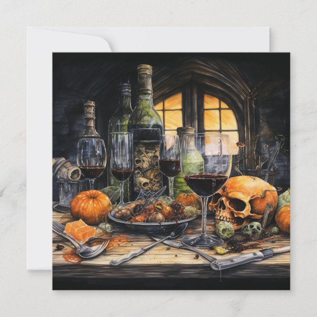 👻 "Händelsen Terror & Tastings Event"! 🍷 👻 Hall Inbjudningar (Framsida)