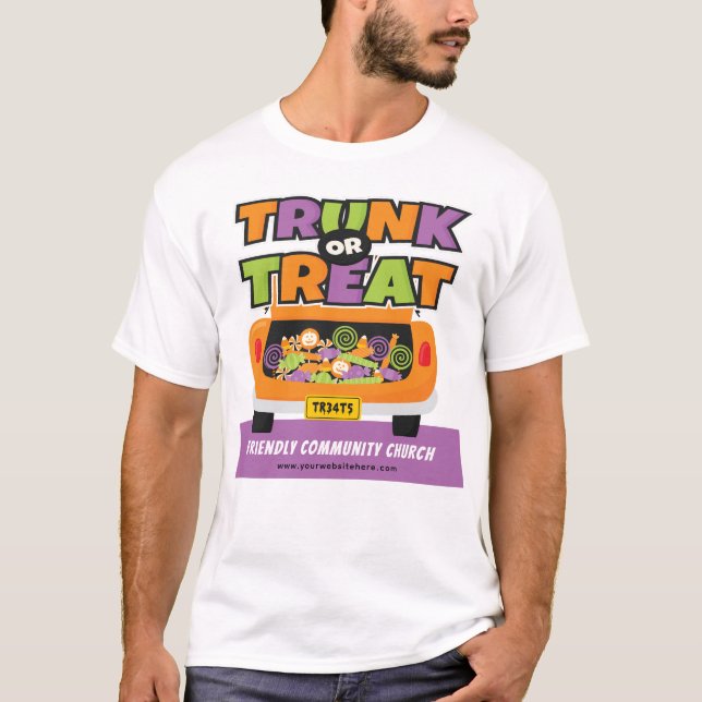 Händelsen Trunk eller Treat Party T Shirt (Framsida)