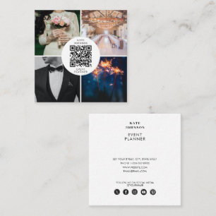 Händelsens Bröllopsfixaren Foto QR-Social-media me Fyrkantigt Visitkort