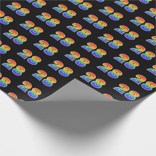 Händelsenummer för roligt Rainbow Spectrum Mönster Presentpapper