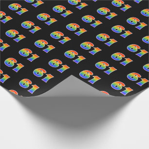 Händelsenummer för roligt Rainbow Spectrum Mönster Presentpapper