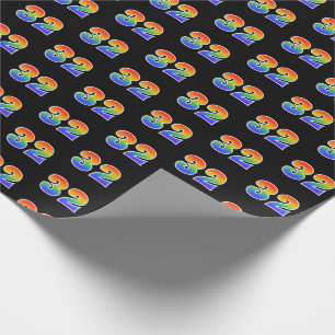Händelsenummer för roligt Rainbow Spectrum Mönster Presentpapper