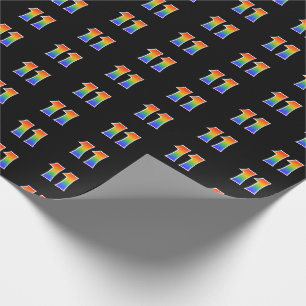 Händelsenummer för roligt Rainbow Spectrum Mönster Presentpapper