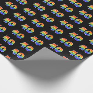 Händelsenummer för roligt Rainbow Spectrum Mönster Presentpapper