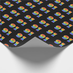 Händelsenummer för roligt Rainbow Spectrum Mönster Presentpapper