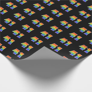 Händelsenummer för roligt Rainbow Spectrum Mönster Presentpapper