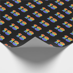 Händelsenummer för roligt Rainbow Spectrum Mönster Presentpapper