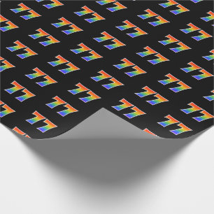 Händelsenummer för roligt Rainbow Spectrum Mönster Presentpapper