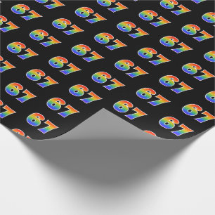 Händelsenummer för roligt Rainbow Spectrum Mönster Presentpapper