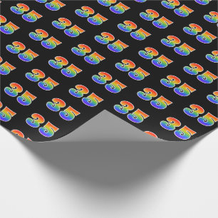 Händelsenummer för roligt Rainbow Spectrum Mönster Presentpapper