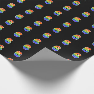 Händelsenummer för roligt Rainbow Spectrum Mönster Presentpapper