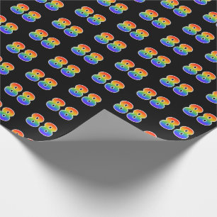 Händelsenummer för roligt Rainbow Spectrum Mönster Presentpapper