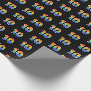 Händelsenummer för roligt Rainbow Spectrum Mönster Presentpapper