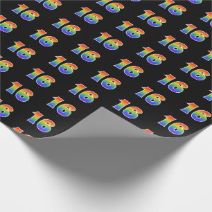 Händelsenummer för roligt Rainbow Spectrum Mönster Presentpapper