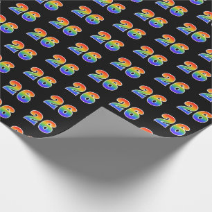 Händelsenummer för roligt Rainbow Spectrum Mönster Presentpapper
