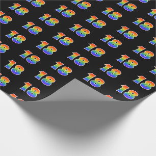 Händelsenummer för roligt Rainbow Spectrum Mönster Presentpapper