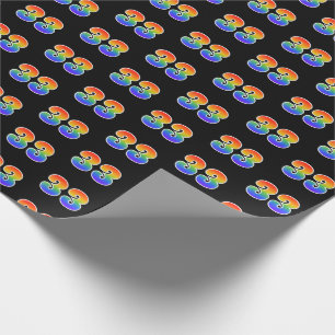 Händelsenummer för roligt Rainbow Spectrum Mönster Presentpapper