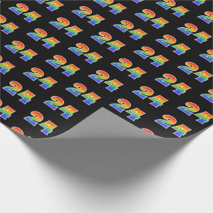 Händelsenummer för roligt Rainbow Spectrum Mönster Presentpapper
