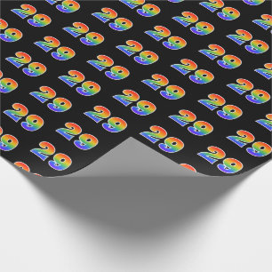 Händelsenummer för roligt Rainbow Spectrum Mönster Presentpapper