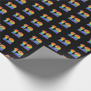 Händelsenummer för roligt Rainbow Spectrum Mönster Presentpapper