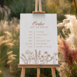 Händelseorder Bröllop Terracotta Fall Wildblomma Poster