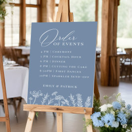 Händelseordning Bröllop Periwinkle Blue Wildblomma Poster