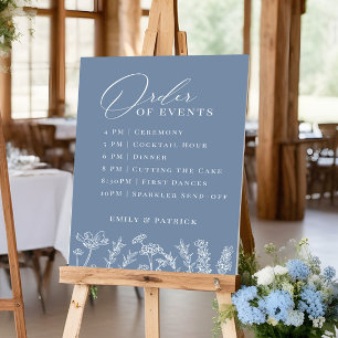 Händelseordning Bröllop Periwinkle Blue Wildblomma Poster
