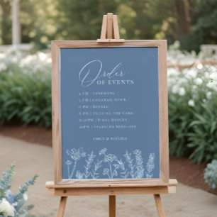 Händelseordning Bröllop Periwinkle Wildblomme-teck Poster